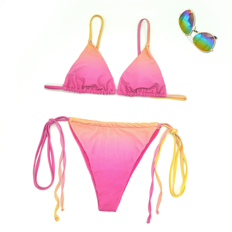 Damen Triangel-Bikini mit trendigem Ombre-Design EB