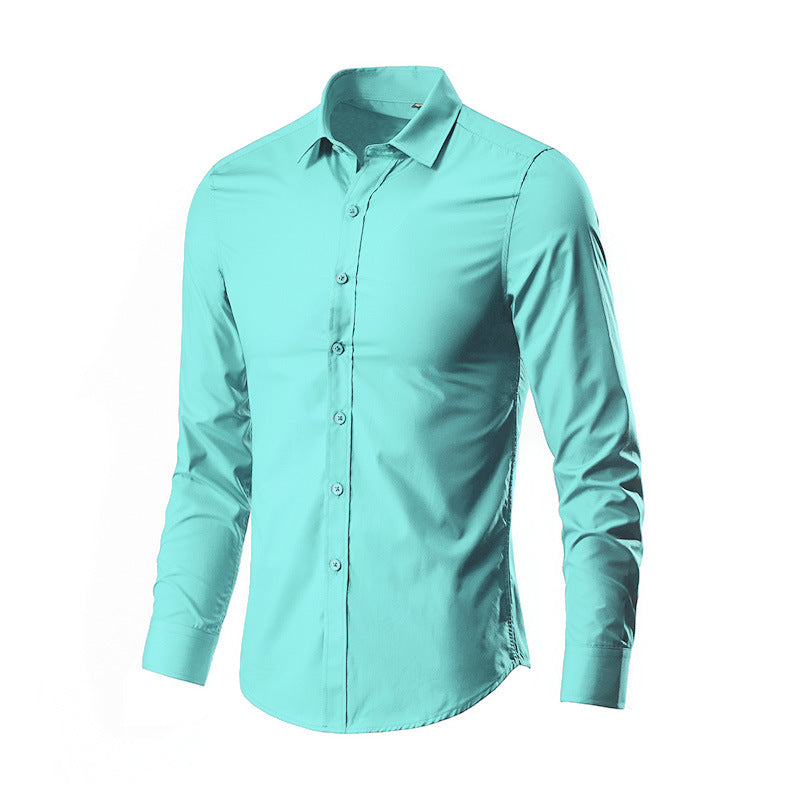 Herren nan Slim-Fit Businesshemd aus Stretch-Baumwollmix mit Kentkragen EB