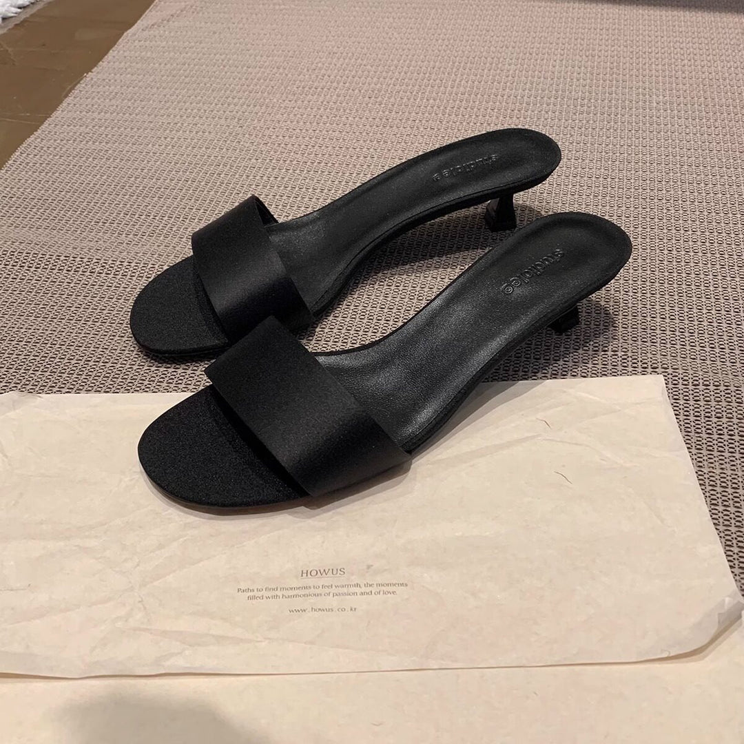 Damen elegante Sling-Pantoletten mit modischem breitem Riemen EB