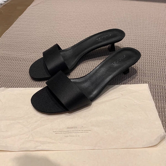 Damen elegante Sling-Pantoletten mit modischem breitem Riemen EB
