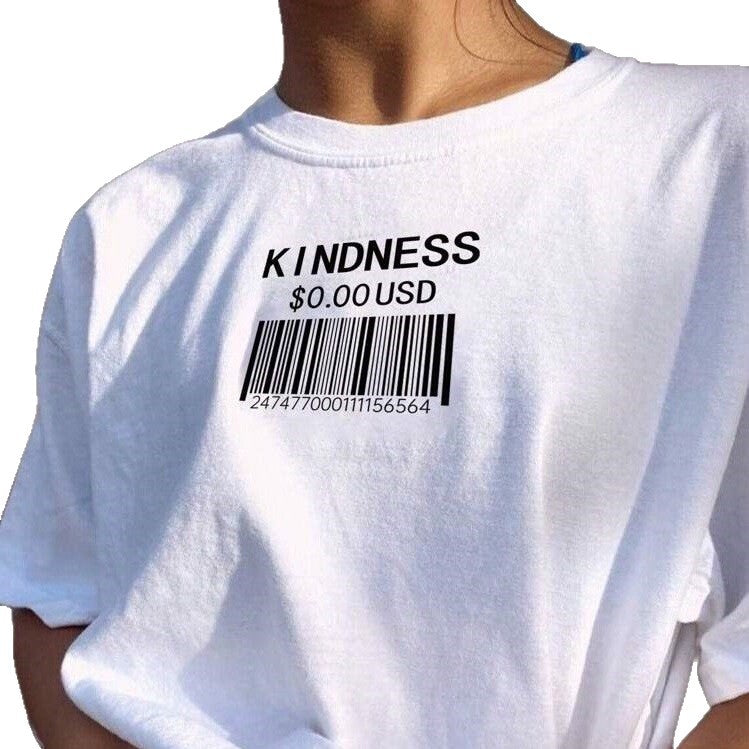 Damen T-Shirt mit kreativem Barcode-Design EB