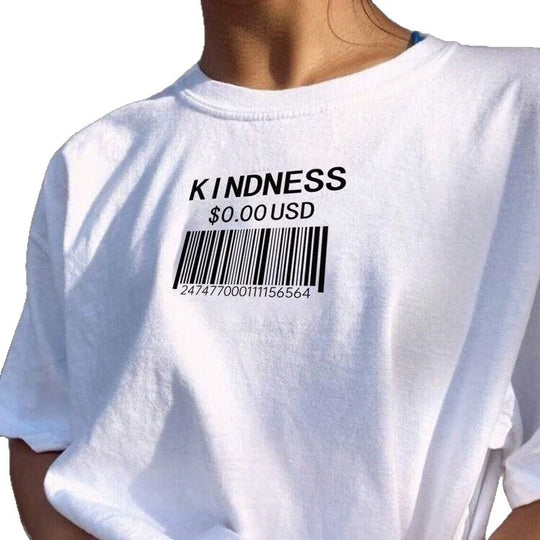 Damen T-Shirt mit kreativem Barcode-Design EB