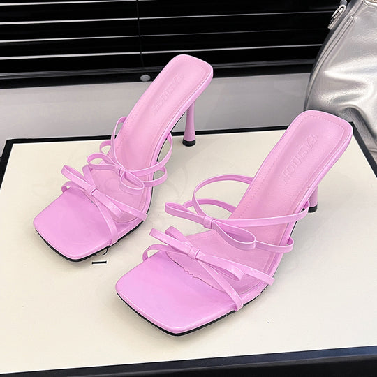 Damen transparente High Heel Sandalen mit eleganten Riemchen EB