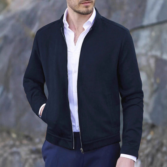 Herren Fleecejacke mit modernem Stehkragen und weichem Innenfutter EB
