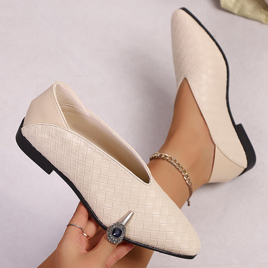 Damen geflochtene Slip-On Ballerinas EB