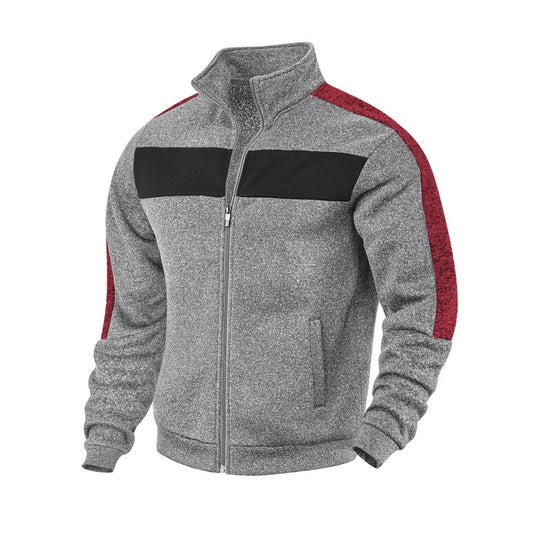 Herren Sportliche Fleecejacke mit hohem Kragen und reflektierenden Akzenten EB