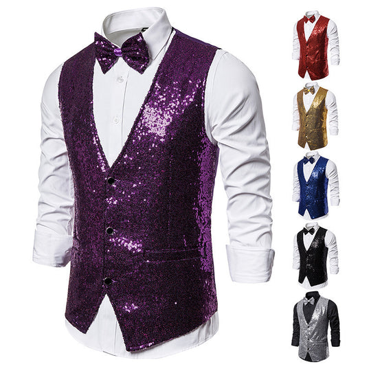 Herren eleganter Paillettenblazer mit passendem Fliege EB