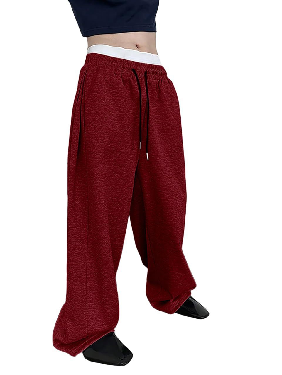 Herren nan lockere Oversize Jogginghose mit elastischem Bund und Kordelzug EB