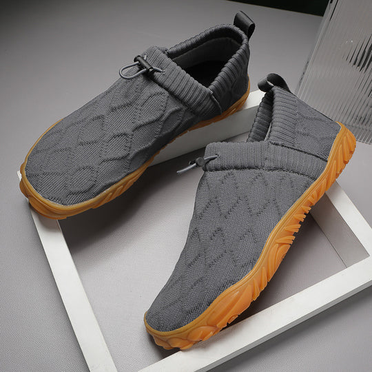 Herren gestrickte Slip-On Freizeitsneaker mit elastischem Schaft, Zuglasche und griffiger Gummisohle EB