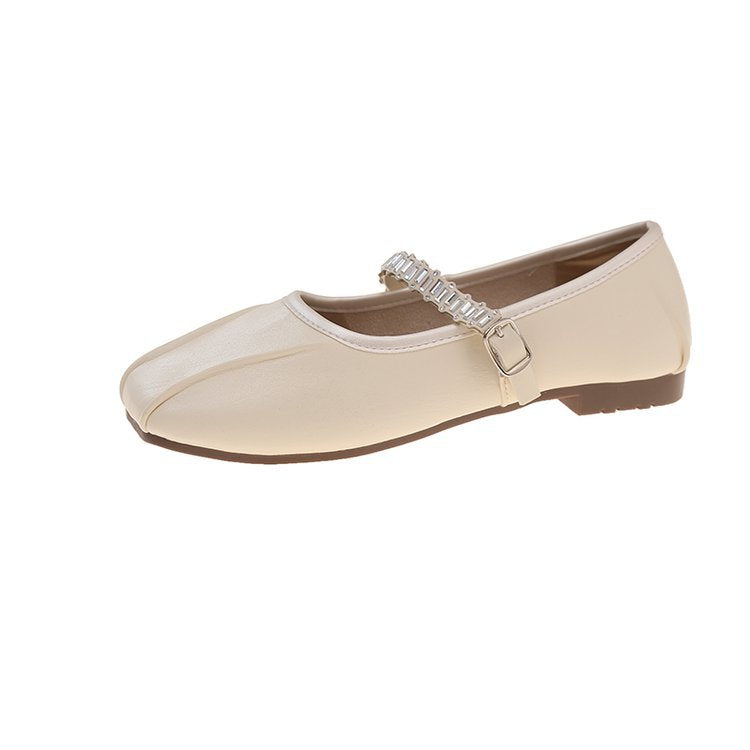 Damen elegante Ballerinas mit dekorativem Riemchen EB