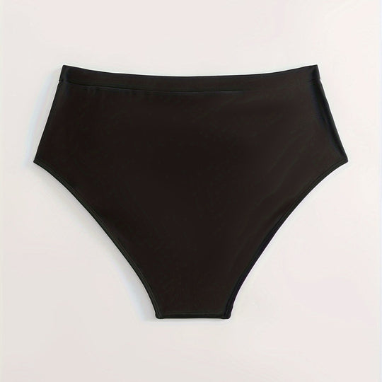 Damen High-Waist Bikinihose mit stilvollen Rüschendetails EB