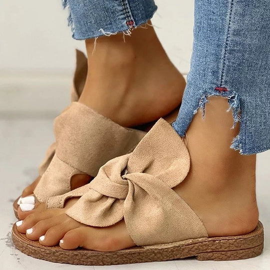 Damen Komfortable Sandalen mit dekorativem Knoten EB