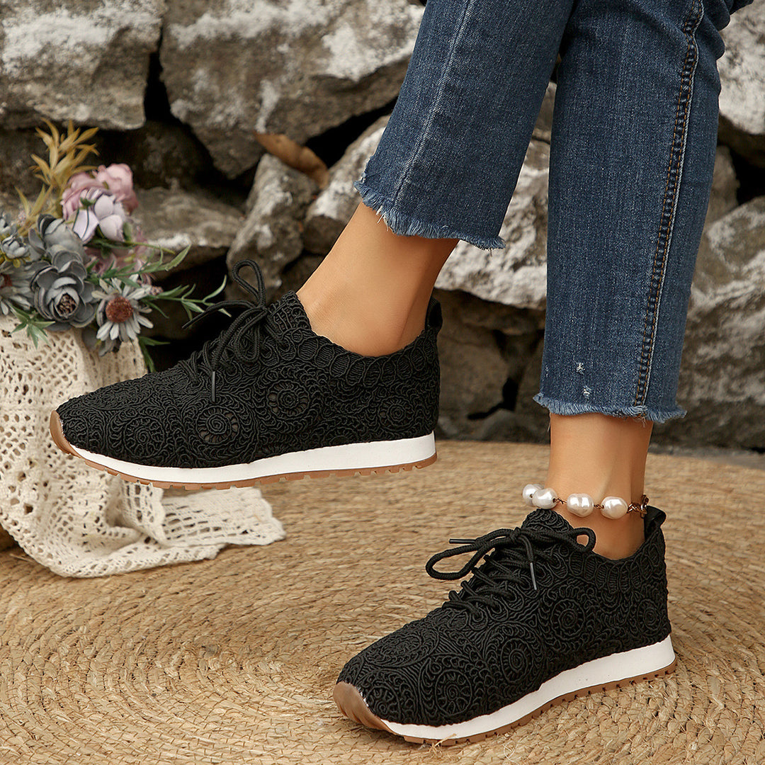 Damen  gestrickte Slip-On Plateau-Sneaker mit atmungsaktivem Obermaterial und gepolstertem Komfortfußbett EB
