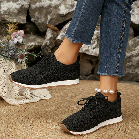 Damen  gestrickte Slip-On Plateau-Sneaker mit atmungsaktivem Obermaterial und gepolstertem Komfortfußbett EB