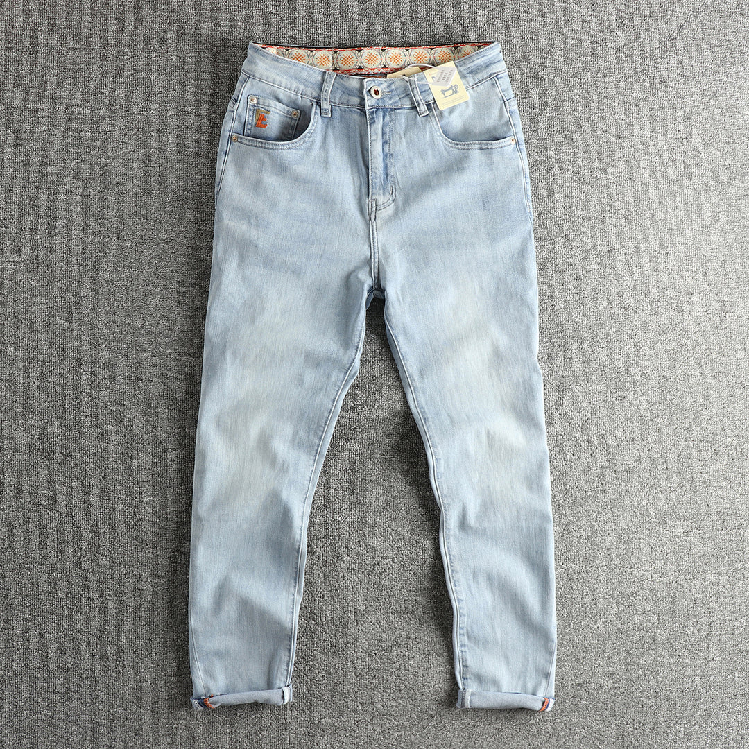 Damen Slim-Fit Jeans mit hohem Bund und Vintage-Effekt EB