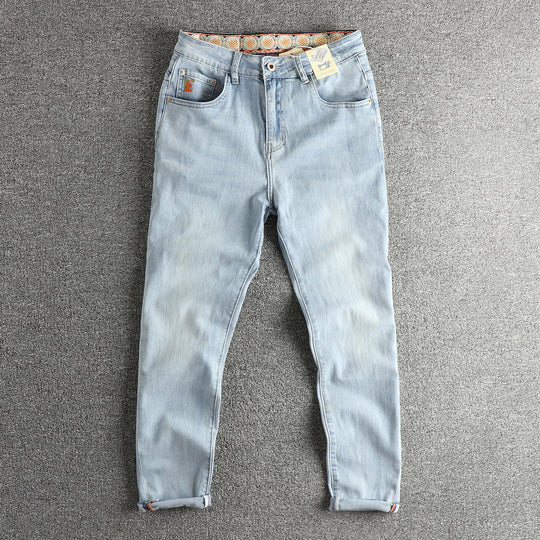 Damen Slim-Fit Jeans mit hohem Bund und Vintage-Effekt EB