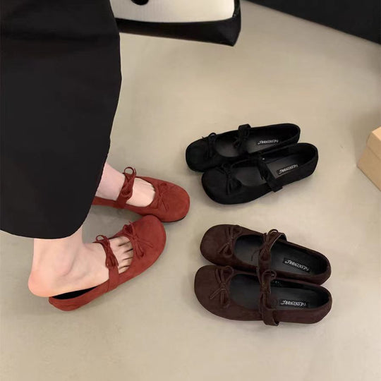 Damen Ballerina Schuhe mit eleganter Schleifenverzierung EB