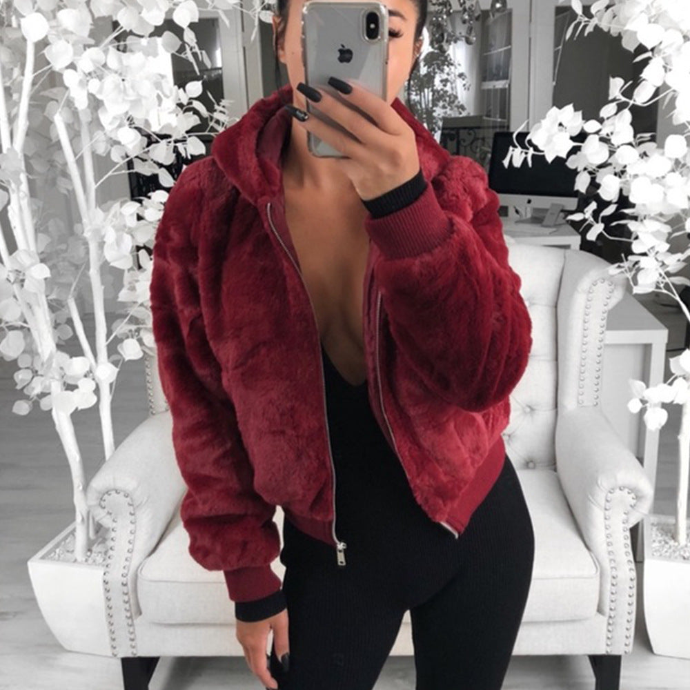 Damen Kunstfell Bomberjacke EB