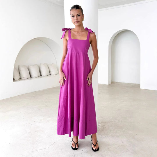 Damen maxikleid mit verstellbaren Trägern EB