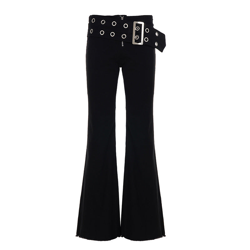 Damen modischer Minirock mit asymmetrischem Schnitt und metallischen Details EB