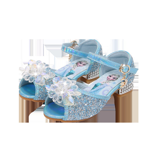 Mädchen Ballerinas mit funkelnden Akzenten und Blumenapplikation EB