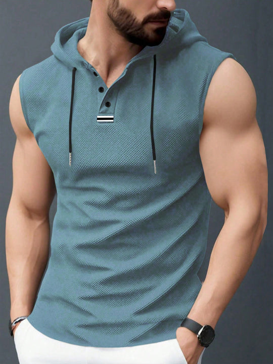 Herren ärmelloses Hoodie-Shirt mit strukturierter Oberfläche EB