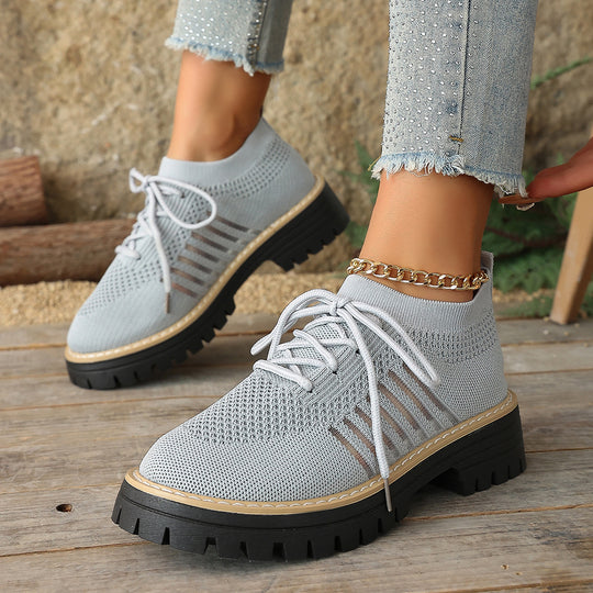 Damen Atmungsaktive Schnürschuhe mit stabiler Profilsohle EB