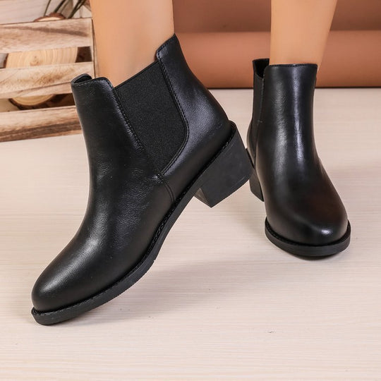 Damen Chelsea-Stiefeletten aus veganem mit elastischen Seiteneinsätzen EB