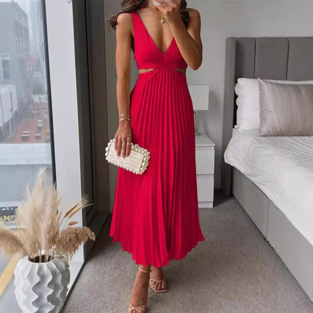 Damen Elegant gefaltetes Abendkleid EB