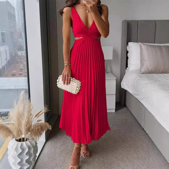 Damen Elegant gefaltetes Abendkleid EB