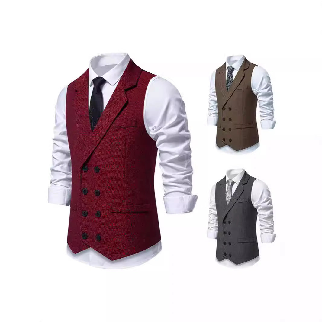 Herren Elegante Anzugweste mit klassischem Hahnentrittmuster und modernem Schnitt EB