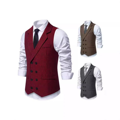 Herren Elegante Anzugweste mit klassischem Hahnentrittmuster und modernem Schnitt EB