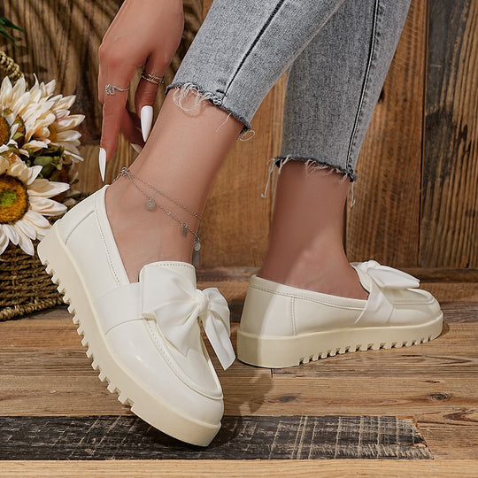 Damen Loafers mit dekorativem Schleifen-Design und rutschfester Sohle EB