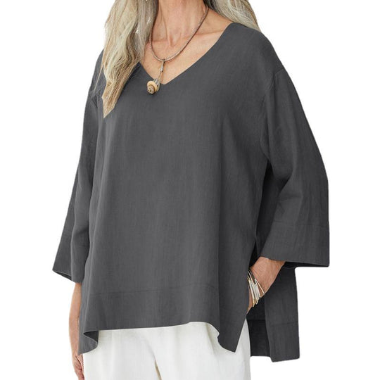 Damen Leichtes Leinenoberteil EB