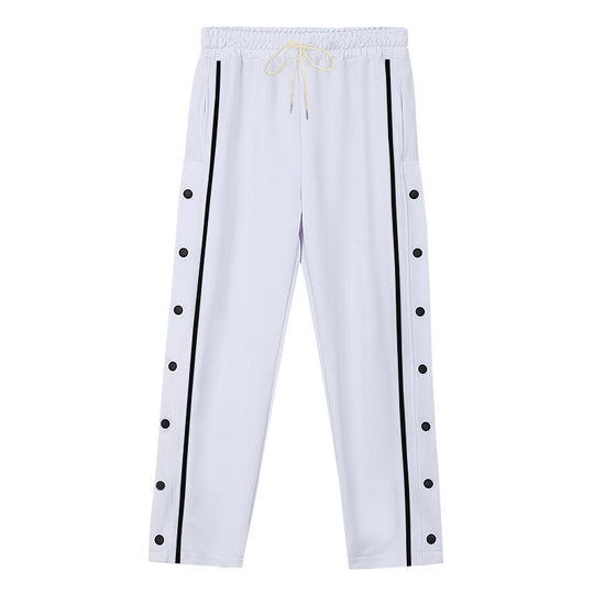 Unisex nan leichte Sport-Trainingshose mit Druckknopfleiste und elastischem Kordelbund EB