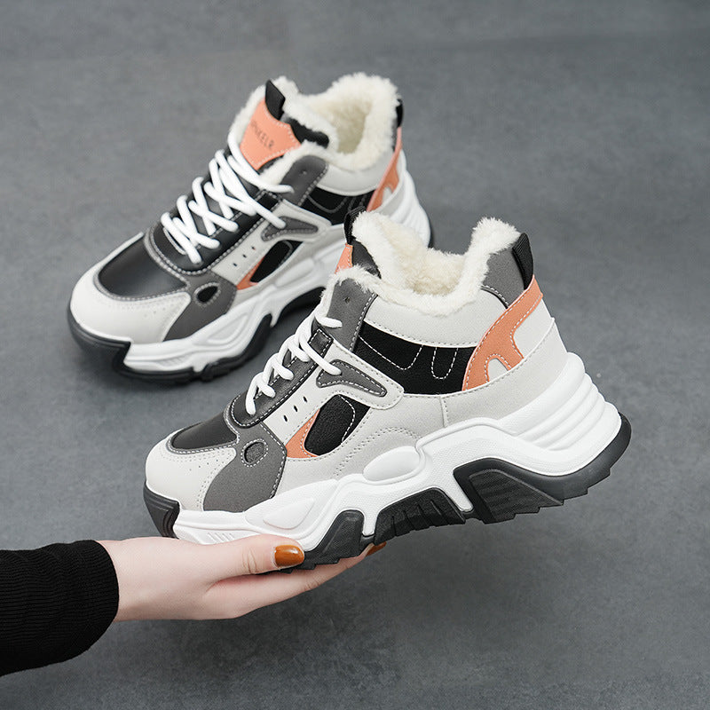 Damen modische High-Top Sneakers mit weichem Innenfutter und rutschfester Sohle EB