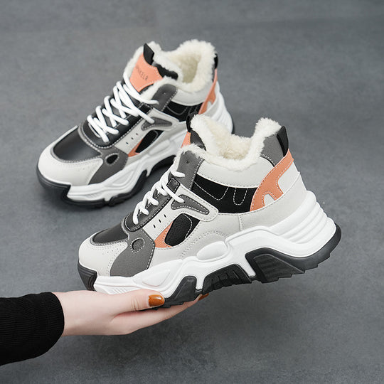 Damen modische High-Top Sneakers mit weichem Innenfutter und rutschfester Sohle EB
