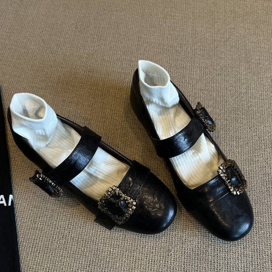 Damen elegante Ballerinas mit dekorativen Schnallen EB