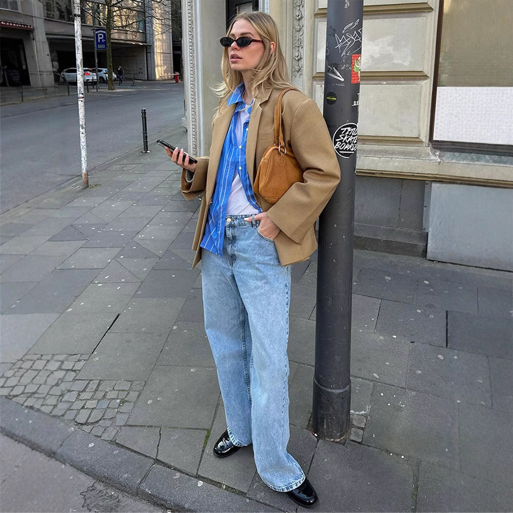 Damen oversized Blazerjacke mit modernem Schnitt EB