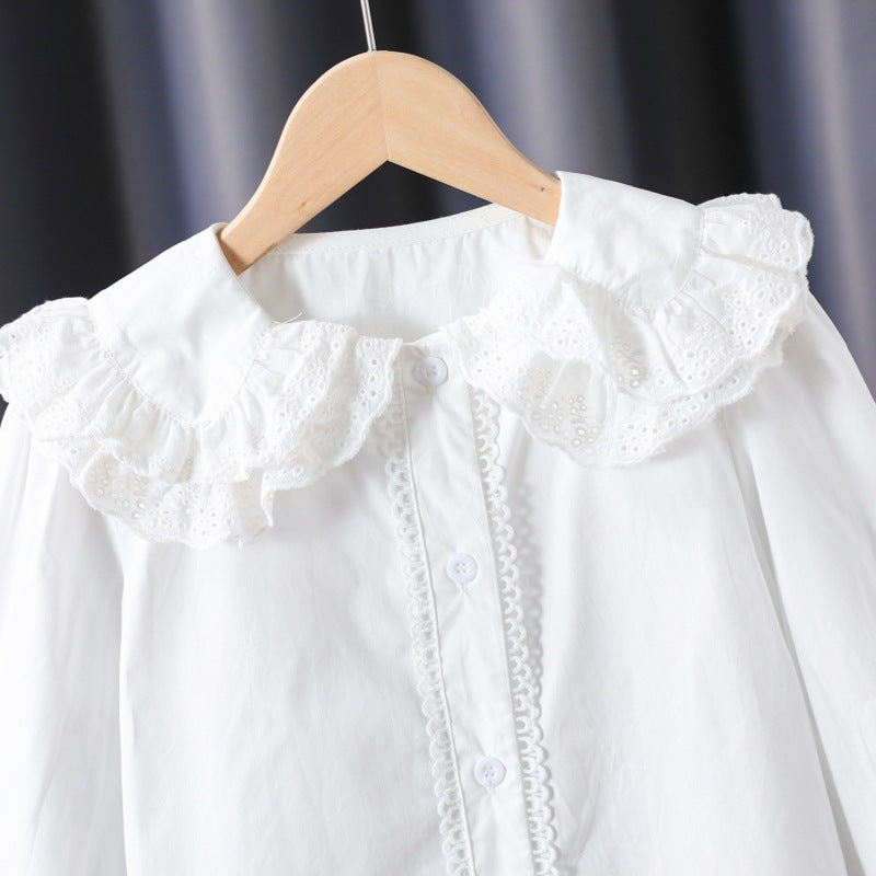 Damen Bluse mit Rüschendetails und romantischen Puffärmeln EB