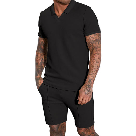Herren Kurzarm Polohemd mit sportlichem Schnitt und Bundshorts EB