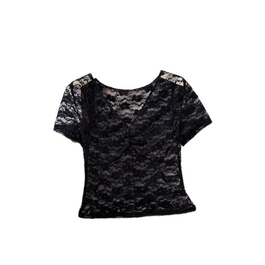 EB – Feminines Damen-Spitzentop, mit Dekorativen Rüschendetails