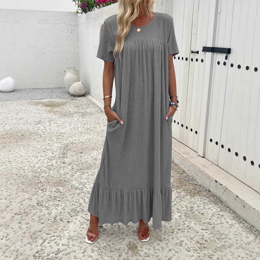 Damen Maxi-Kleid mit praktischem Taschen-Design EB