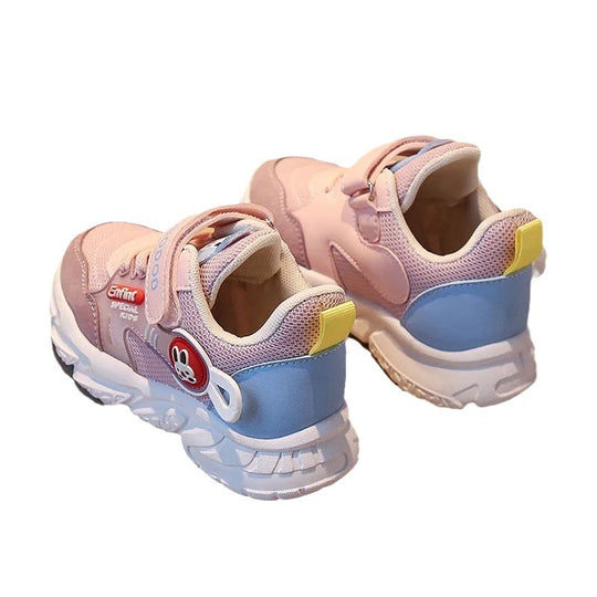 Damen sportliche Klett-Sneaker mit buntem Tiermotiv und atmungsaktivem Obermaterial EB