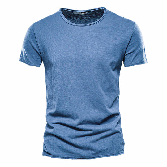 Herren nan leichtes Baumwollshirt mit Rundhalsausschnitt und schlanker Passform EB