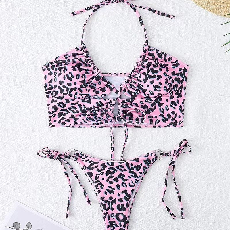 Damen Bikini-Set mit aufregendem Leopardenmuster und verstellbaren Trägern EB