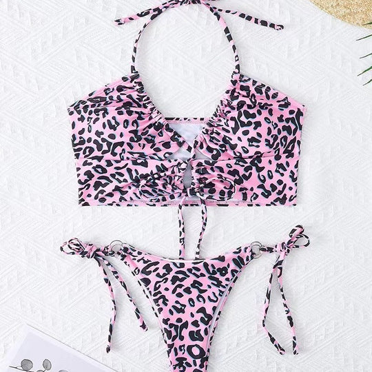 Damen Bikini-Set mit aufregendem Leopardenmuster und verstellbaren Trägern EB