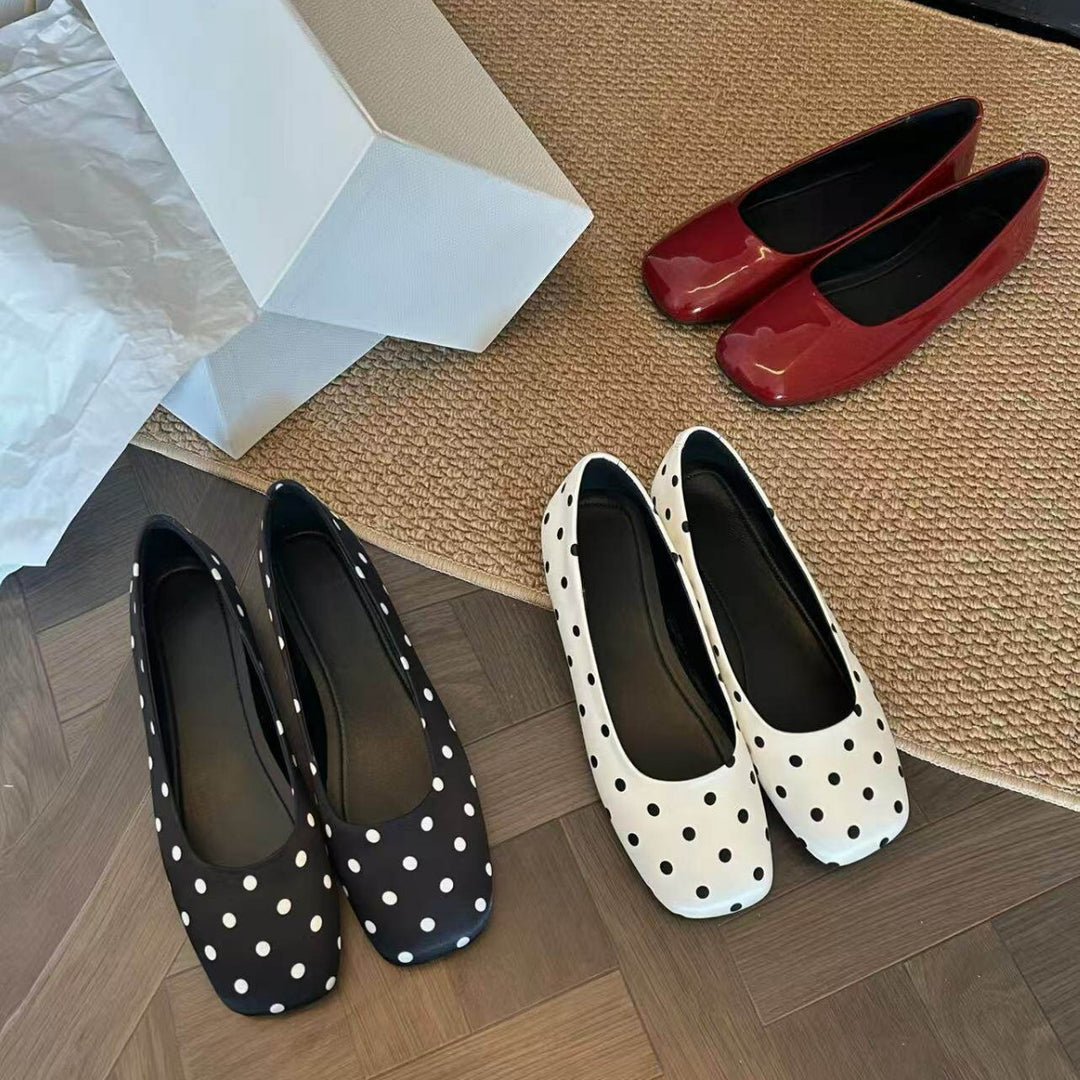 Damen Ballerinas mit eleganter Punktenmusterung und bequemer Innensohle EB