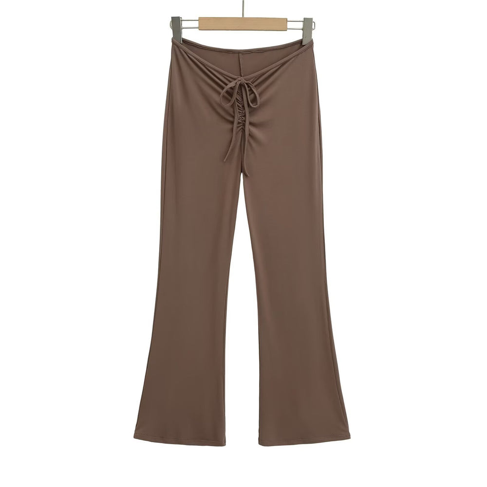 Damen Leggings mit verstellbarem Taillenzug und schickem Flared-Schnitt EB
