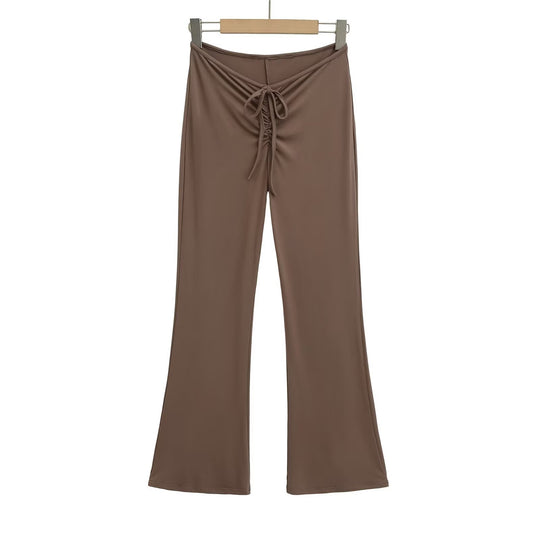 Damen Leggings mit verstellbarem Taillenzug und schickem Flared-Schnitt EB